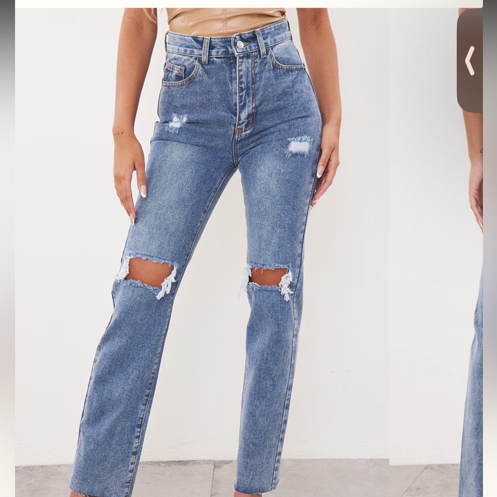 Women's Blue Distressed Jeans